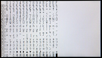 8x16ドットフォントの表示