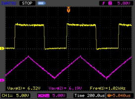 中くらいの時の点灯波形