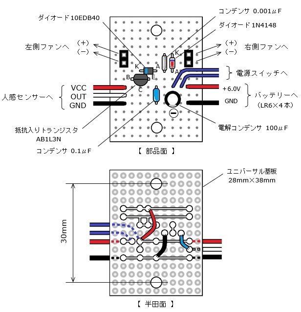 基板の実体配線図