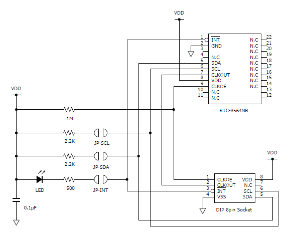 RTC8564NBモジュールの回路