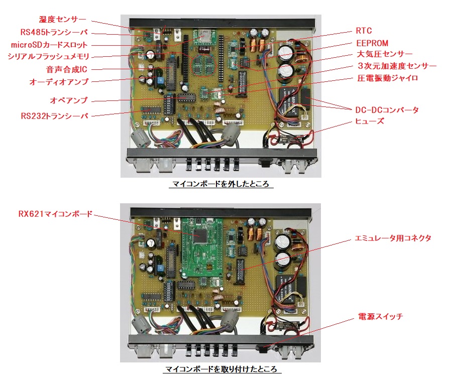 モニタユニット本体の内部